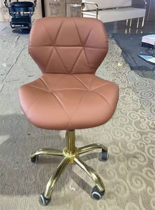 Chaise de salon pivotante en cuir PU avec métal doré, tabouret mobile, polyvalent pour salon de beauté des ongles - Product Image 6