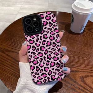 Custodia per telefono con stampa leopardata rosa alla moda per <span class=keywords><strong>iPhone</strong></span> 15 14 13 12 11 Pro X Xs XR Max 7 <span class=keywords><strong>8</strong></span> Plus <span class=keywords><strong>Cover</strong></span> posteriore in <span class=keywords><strong>Silicone</strong></span> morbido - Product Image 1