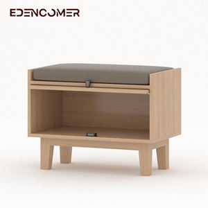 <span class=keywords><strong>Banc</strong></span> à <span class=keywords><strong>chaussures</strong></span> en rotin de style japonais Edencomer, design rustique, avec coussin de siège pour l'entrée - Product Image 3