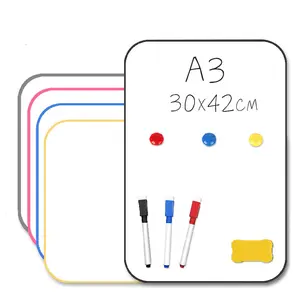 Tableau blanc de dessin de bureau Tableau d'enseignement de taille A3 Tableau blanc d'écriture magnétique double face
