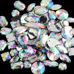 Piedras de cristal de formas mixtas para coser, gemas acrílicas de base plana, diamantes de imitación, strass para costura, manualidades, bricolaje y prendas de vestir. - Product Image 1