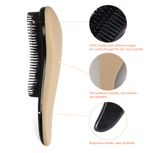 Cepillo para Desenredar el Cabello al por Mayor, de Plástico, con Logotipo Personalizado, Popular, Beige Mate, con Galvanoplastia en Oro Rosa - Product Image 5