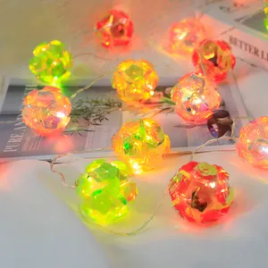 LED Rainbow Rose Flower String Lights, Artificial green leaf Roses Valentine's Day Romantic Lights Christmas Bedroom Decoration