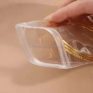 Custom Plastic Jewelry Packaging Jewelry Transparent Small Pvc Pouch Clear Cosmetic Bags With Zippers