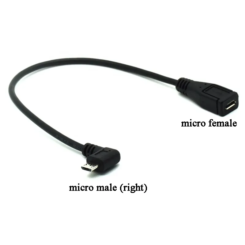 90 Degree Micro Male To Micro Usb 2.0 Female Converter Adapter Extension Cable
