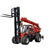 Grue télescopique de chariot élévateur de flèche de 3 à 8 tonnes, grue de potence de chariot élévateur 4WD tout-terrain, grue modifiée de queue de chariot élévateur