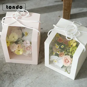 Tondo Hochzeit Kuchen Party blume tragen Bouquet taschen blume bouquet tasche Mit Fenster