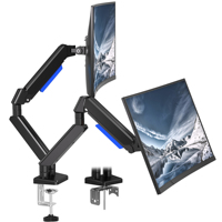 Support double moniteur à ressort à gaz, entièrement articulé, pour écrans d'ordinateur de 13 à 32 pouces, vente en gros