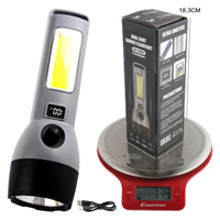 Lampe de poche multifonctionnelle Zoomable Camping Survival Emergency Torch Solar Plastic Rechargeable Multi Function 200 Lumens