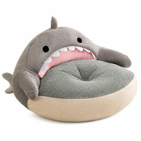 Lit pour animaux de compagnie Shark avec coussin amovible et lavable, nid douillet et chaud pour chiens et chats, utilisation intérieure en hiver, vente en gros, OEM disponible