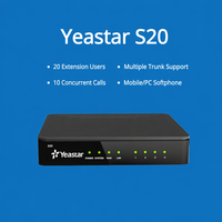 Système téléphonique IP VoIP Yeastar S20 pour petites entreprises - Prise en charge de 20 utilisateurs d'extension, 10 appels simultanés, 20 lignes SIP