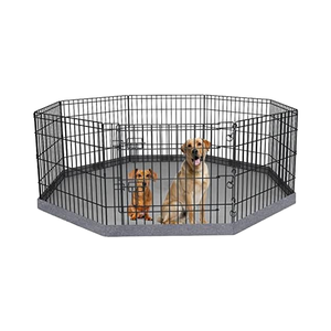 8-Panel 24 \ "W X 24 \" H Opvouwbare Metalen Hond Oefenpen Indoor/Outdoor Puppy Boxpen Kennel Bottom Pad Pen Huisdier Huisdier - Product Image 1