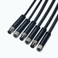 Connecteur Électrique Circulaire Droit Étanche M8 Mâle-Femelle 4, 5 ou 6 Broches pour Capteur, Câble en Cuivre Personnalisé