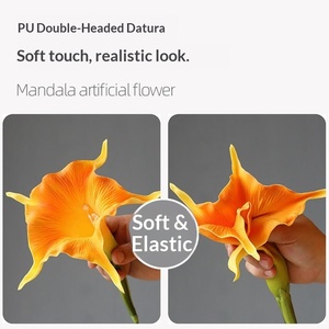 Flor Artificial <span class=keywords><strong>de</strong></span> Datura <span class=keywords><strong>de</strong></span> PU Premium para Decoración del Hogar - Product Image 3