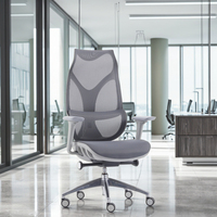 Chaise de bureau pivotante à dossier haut ergonomique en maille de luxe moderne commerciale Support lombaire réglable Ascenseur à gaz certifié
