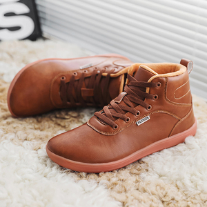 Fabricante de China, marca personalizada, caja de punta ancha, <span class=keywords><strong>botas</strong></span> altas para hombres y mujeres, zapatos descalzos de cuero Pu cálidos para la nieve de invierno informales - Product Image 1