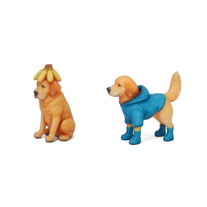 Figurines et miniatures en résine artistique pour la décoration de table à la maison, cadeaux <span class=keywords><strong>Golden</strong></span> <span class=keywords><strong>Retriever</strong></span> - Pluie et fruits - Product Image 6