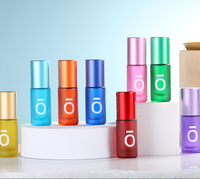 Vente en gros de flacons à bille en verre imprimé givré coloré de 5 ml, flacons vides pour huiles essentielles et parfums, flacons de décantation