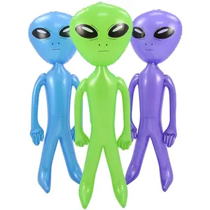 万圣节派对装饰品新奇聚氯乙烯充气35.4英寸外星人各种颜色每订单一件充气玩具