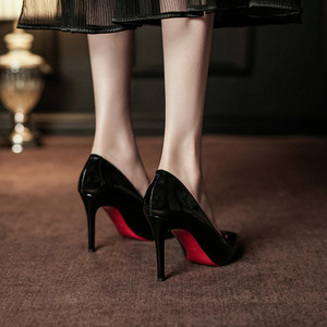 9000F Pointed Toe Pumps <b>Patent</b> Leather Stiletto Heel Super High Formal Women's <b>Shoes</b> <b>Red</b> Sole Elegant Office Wedding Style - Product Image 4