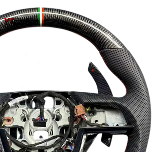 YTcarbon สำหรับ MKX 16+ อะไหล่รถยนต์ อุปกรณ์ตกแต่งภายในรถยนต์ ปรับแต่งสไตล์รถแข่ง พวงมาลัยคาร์บอนไฟเบอร์แท้แบบกำหนดเอง - Product Image 3