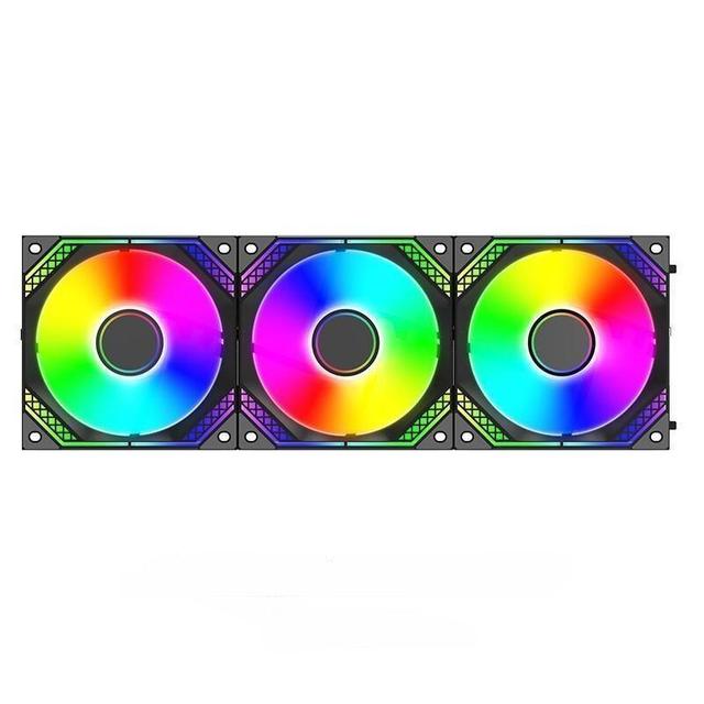 Case Fan Wireless RGB PC Fan Kits Cable Software Smart PWM 12cm Control Assembly Building Block 5V ARGB Black/White Computer Fan