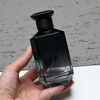 Nouveau produit bouteille de parfum en verre transparent vide à sertir 30ml 50ml 100ml vaporisateur de parfum noir de luxe avec emballage en boîte