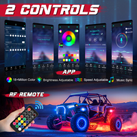 Nouveau kit d'éclairage LED RGBW pour véhicule, 4 pods LED avec application et télécommande, étanche IP68, en plastique, Plug & Play pour camions