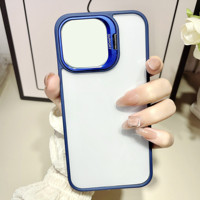 Coque de téléphone GSCASE antichoc avec anneau métallique de protection d'objectif et support pour iPhone 16 Pro Max 14 15 Plus 13 12 11