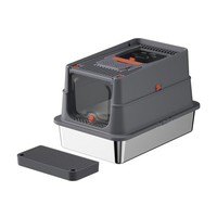 Bac à litière pour chat rectangulaire en acier inoxydable OEM, 100L, sans odeur et facile à nettoyer, avec couvercle amovible en PP pour le nettoyage des animaux de compagnie