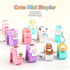 Mini Dibujos Animados Personalizados al por Mayor, Manuales, 10 Unidades #   Grapadora de Papelería para Oficina y Escuela, Linda para Niñas, Mini Grapadora Portátil con Colgante de Llavero - Product Image 1