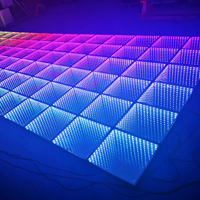 Panneaux de piste de danse LED, miroir 3D magnétique, piste de danse LED éclairée pour mariage, fête, scène