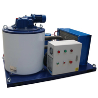 Machine à glace en flocons industrielle 1-30T par jour pour la conservation des fruits de mer et du poisson, avec évaporateur en acier inoxydable, refroidissement par air R404A