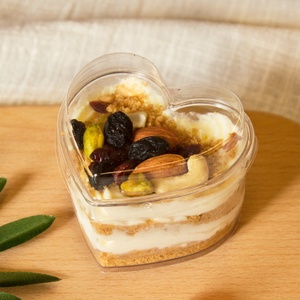 Thực Phẩm Cấp Rõ Ràng Kẹo SÔCÔLA Rõ Ràng Nhựa Hình Trái Tim Món Tráng Miệng Container Với Nắp - Product Image 3