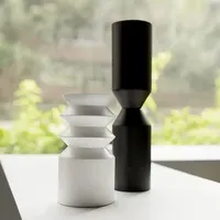 Porte-bougie en bois noir moderne en gros, bougeoirs pour décoration de centre de table, bougeoirs pour bougies coniques