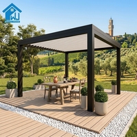 Pergola autoportante en aluminium thermolaqué Sweet Home pour balcon, kits de bricolage extérieur avec toit rétractable motorisé à lames orientables