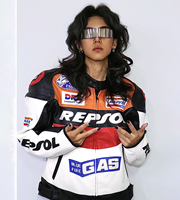 Veste bomber vintage pour moto avec logo brodé personnalisé Duhan D-VS02, taille plus, veste de course vintage Moto Nascar