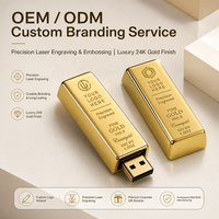 Clé USB personnalisée en forme de barre d'or, clé USB en métal pour les cadeaux bancaires et financiers, 8 Go/16 Go/32 Go/64 Go/128 Go