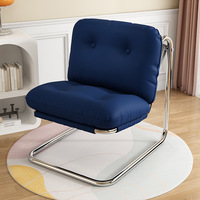 Fauteuil de salon moderne en velours noir, design suspendu minimaliste, fauteuil individuel de luxe léger pour l'ameublement de la maison