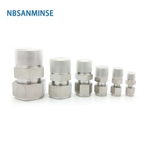 NBSANMINSE ข้อต่ออัดสแตนเลสพร้อมเกลียวภายนอกสำหรับการเชื่อมต่อท่อแข็ง ทนแรงดัน 3000PSI - Product Image 1
