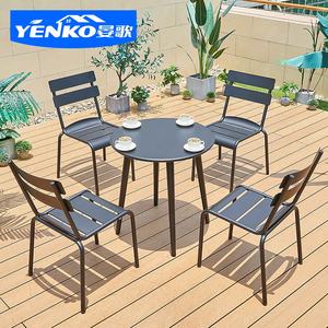 Sedia da giardino per esterni in alluminio, tavolo da pranzo e sedie da ristorante, set di mobili da esterno, mobili da giardino per patio - Product Image 5