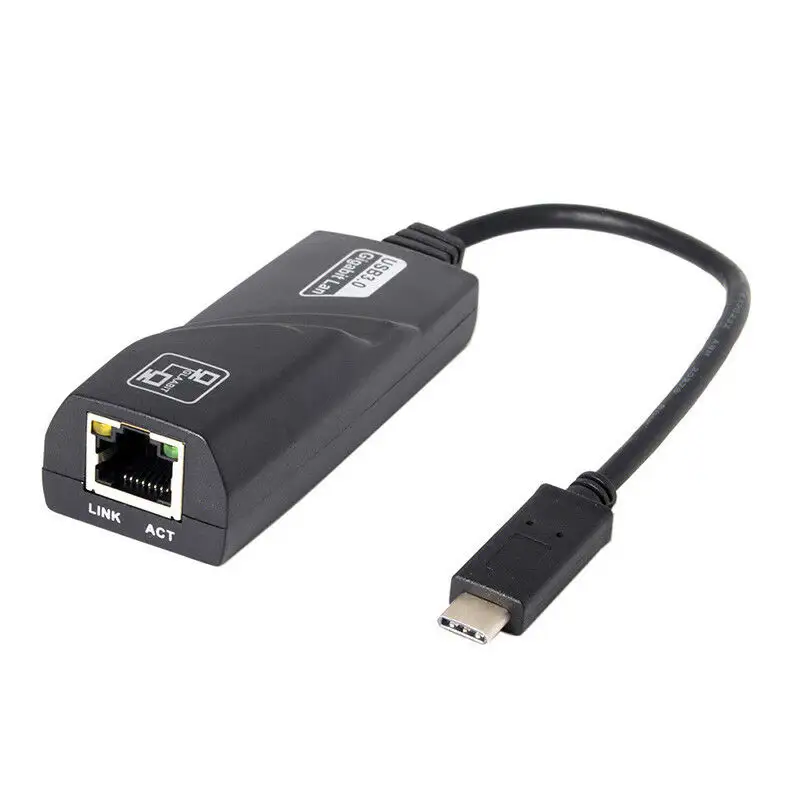 Doonjiey Gigabit Ethernet Adapter usb c To RJ45 Lan Network Card 10/100/1000 Mbps External for pc laptop type c to lan adapter
