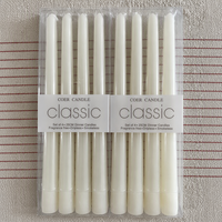 Bougies coniques de luxe en cire de paraffine, longue durée de combustion, colorées, blanches, sans gouttes, sans flamme, en verre, en vrac, pour bougies coniques hautes