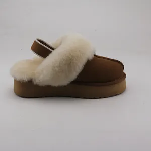 Genuine Sheepskin ladies snow boots with Mid Calf