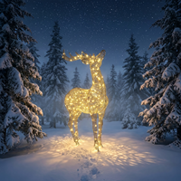 Lumière LED en alliage d'aluminium pour extérieur, motif 3D en forme de renne doré, sculpture animale, étanche IP65, décoration de Noël pour la maison
