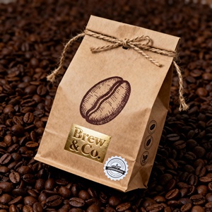 ถุงกาแฟกระดาษคราฟท์สีน้ำตาลแบบกำหนดเอง พร้อมวาล์วและสายรัดโลหะเพื่อการปิดผนึกซ้ำได้เพื่อรักษาความสด - Product Image 1