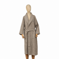 Peignoir léger en tissu gaufré pour hôtel et spa, avec col châle, unisexe, sur mesure, pour chambre d'hôtes, longueur mi-mollet, robe de chambre bien-être
