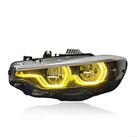 Faros Delanteros Originales Plateados IKON Auto V3 para BMW Serie 4 F32 F36 M4 F82 F80 13-19, Luces Diurnas Tricolor Amarillo Blanco Ámbar
