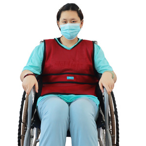 Yuqilin Restraint Wheelchair Fixation Belt Vest Maroon M Gray M Maroon L Gray L Breathable Composite Fabric Home Use - Product Image 2
