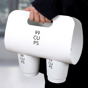 Support de tasses à café en pâte de papier synthétique enduit de PE biodégradable, personnalisable, pour 1/2/4 tasses, avec logo sur mesure, vente en gros - Product Image 3